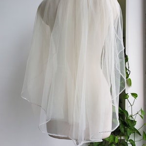 Rhinestone white or ivory veil elbow length simple bridal veil short veil