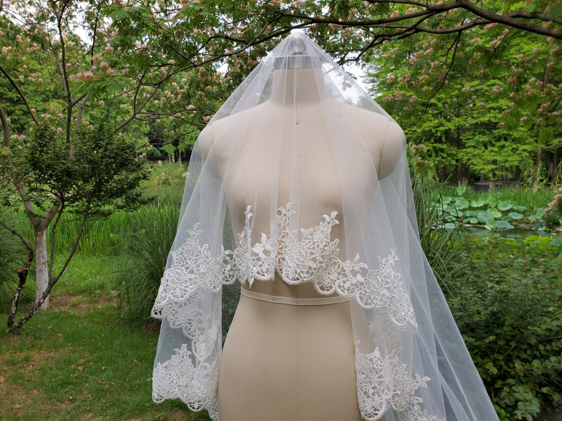 lace veil crochet lace veil wedding veil long lace Etsy