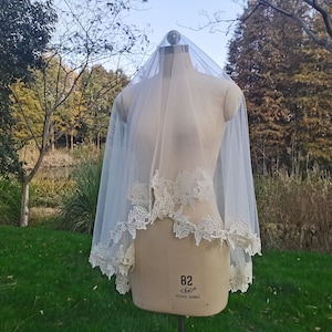 bride veil White or ivory 1T lace veil wedding lace veils  Hijab veil