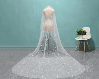 Elegant Bridal Tulle Veil, Romantic Wedding Soft Tulle Veil, Cathedral Length Wedding Veil, One Layer Soft Tulle Veil