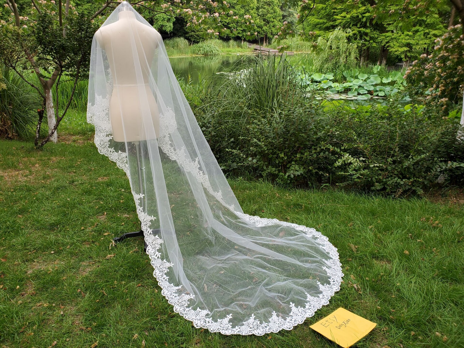 lace veil crochet lace veil wedding veil long lace Etsy