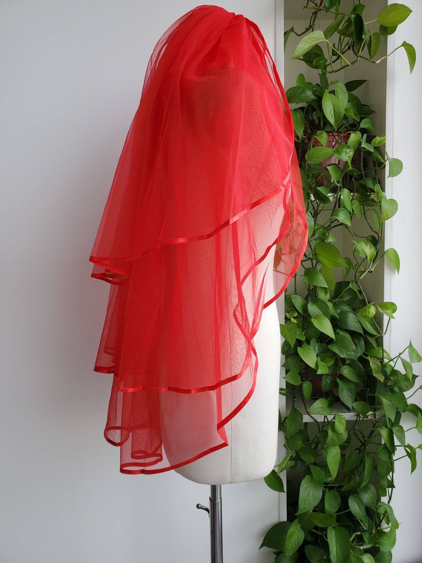 National Style Bride Veil real Red Bride Wedding Veils Red Etsy