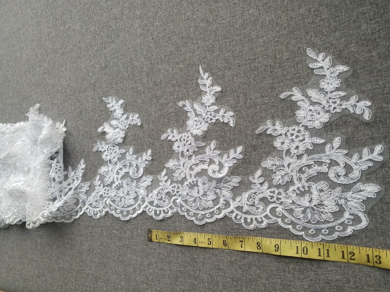 Wedding Veil Lace Trim Ivory Bridal Lace Trim White Alencon Etsy