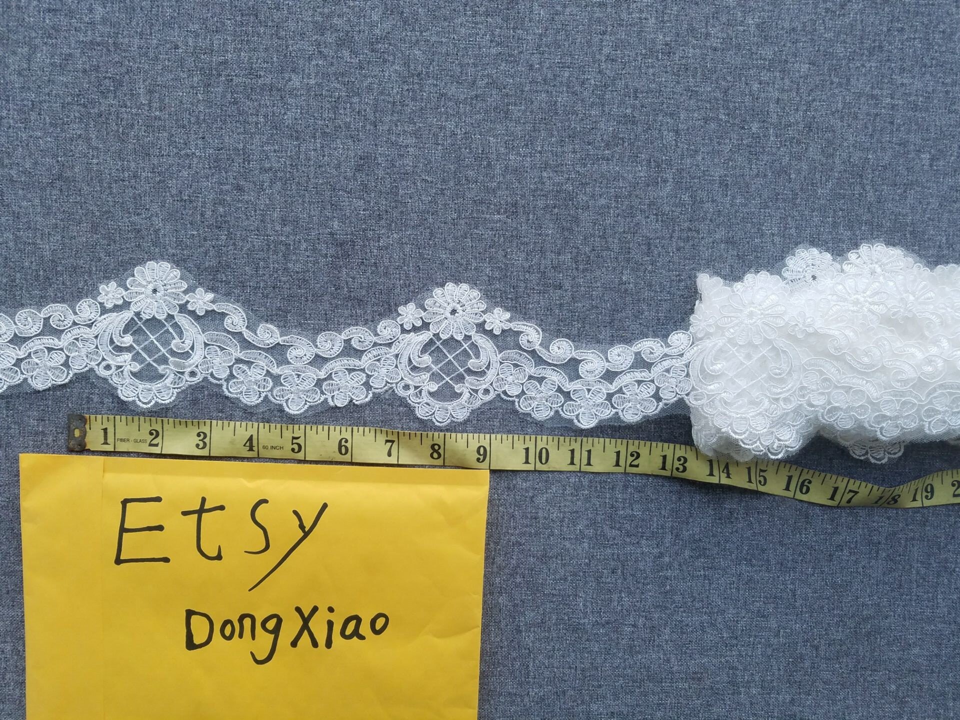 White ivory veil lace wedding veil lace trim bridal lace trim | Etsy