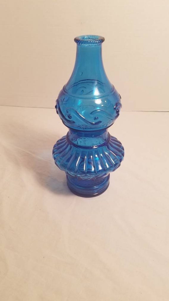 Wheaton pattern glass vase 1930s blue glass vase wheaton pattern glass vase 1930s blue