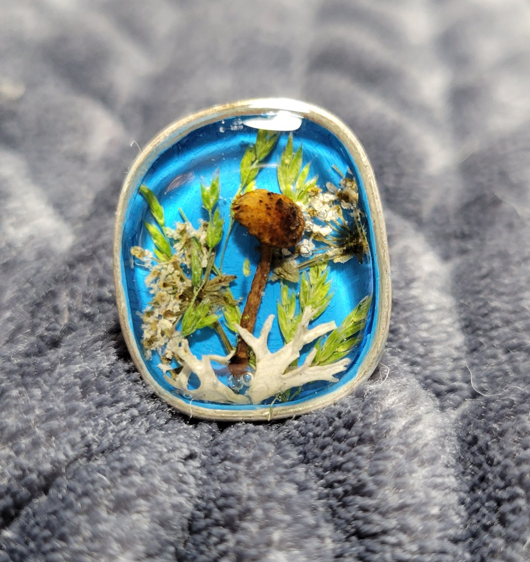 Poison Hemlock and Mushroom Silver Ring - Etsy