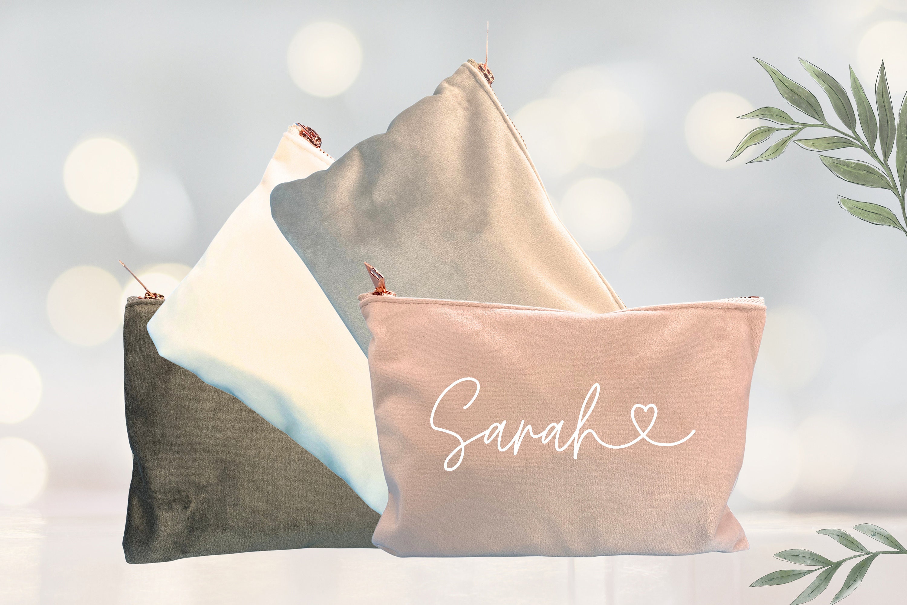 velvet bag | bridesmaid velvet cosmetic bag | custom name makeup bag | personalized travel pouch bag | travel cosmetic velvet bag velvet