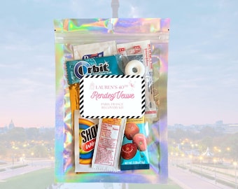 kit gueule de bois, cadeau nuptiale Last Rendez Veuve, kit de survie entre filles, 21e anniversaire de Napa, Californie, kit de soirée champagne martini vin