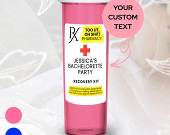 Kit per i postumi della sbornia, addio al nubilato, kit per una serata divertente, viaggio tra ragazze, viaggio tra ragazzi, borraccia da viaggio con dolcetti