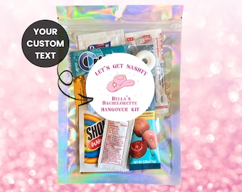 Hangover Kit, Let's Get Nashty Bridal Party Favor, Girls Night Out Survival Kit, 21st Birthday Party Essentials, Nashville Western party kit