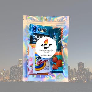 Hangover kit, I Got Too Lit Kit Bag, supplies Bachelor Party, Survival Hangover Kit, 21st birthday gift, Groomsmen Prefilled Hangover kit