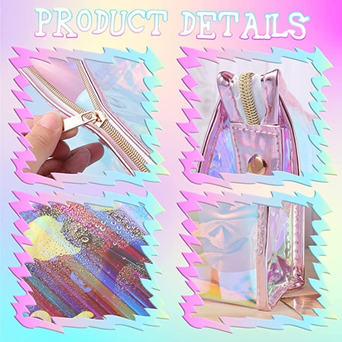 Holographic Makeup Bag Personalized Make up Bag Bridesmaid Etsy