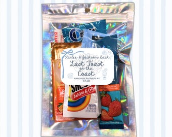 Last Toast on the Coast recovery kit, beach bachelorette for Bridesmaids, Gift Set Bridal Party Gift, coastal bridesmaid tropical party kit