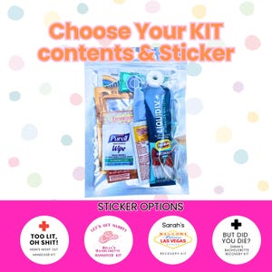 Custom Hangover Kit, Recovery, Festival, Sticker, Bachelor, Party Favor, Bachelorette Trip, Bridal Shower, Survival Kit, Birthday, Wedding