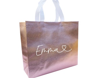 Bridesmaid gift bag rose gold, gift bag, bridesmaid gifts, personalized, bridal party gift