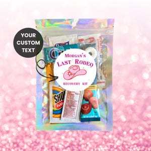 Hangover Kit, Last Rodeo Bridal Party Favor, Girls Night Out Survival Kit, 21st Birthday Party Essentials, Nashville Texas Western party kit
