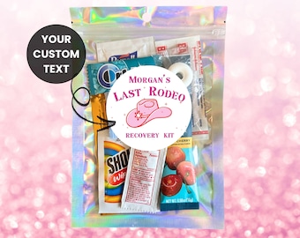 Hangover Kit, Last Rodeo Bridal Party Favor, Girls Night Out Survival Kit, 21st Birthday Party Essentials, Nashville Texas Western party kit