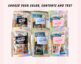 But did you die? Bachelorette Party Hangover Kit Stickers & Bags, Recovery Kit, Bachelorette Party Favor, Groovy Retro Hangover party kit
