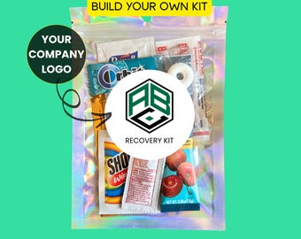 Hangover Kit, corporate company logo party kit, recovery kit Corporate Event Bulk Gift, Conference tradeshow goodie bag, marketing Giveaway
