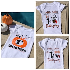 Baby&#39;s First Holiday Onesies - Baby Shower Gift