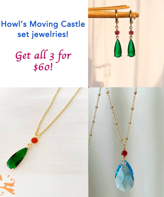 Howls Jewelry Set necklace and earrings High Quality Japanese Etsy