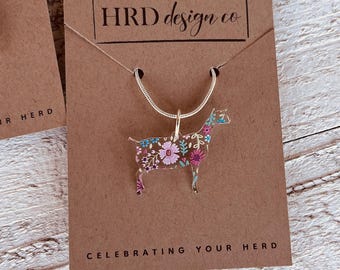 Dairy Goat Silhouette Necklace: Breed & Color Choice