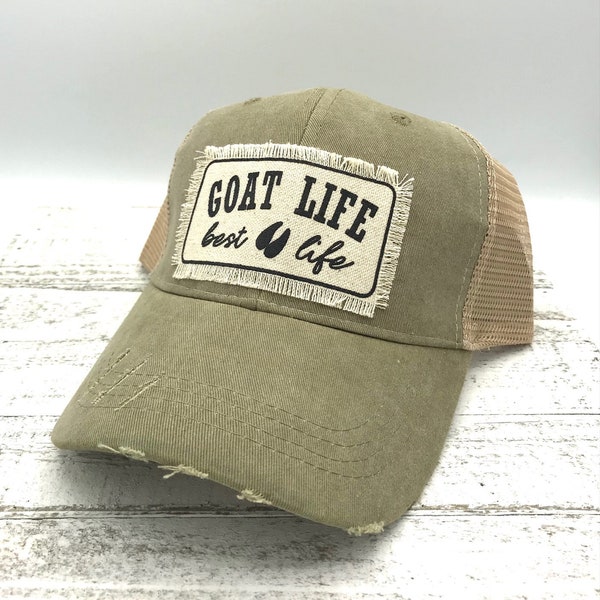 Goat Life, Best Life Trucker Hat - choose color - dairy goat - boer goat - fiber goat