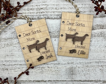 Custom 'More Goats Please' Wood Ornament - Personalized Goat Gift