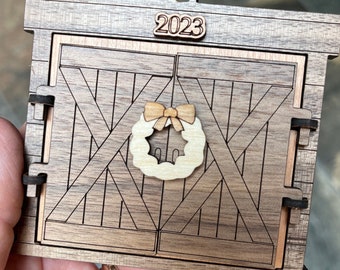 Goat Barn Doors Hardwood Ornament: Choose Your Breed