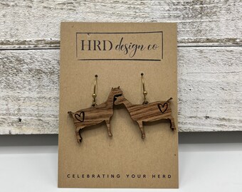 Goat Earrings – Choose Your Breed, dairy goat - Nubian, LaMancha, Nigerian, Saanen