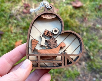 Dairy Goat Ornament: Shaker Heart - Choose Your Breed - Layered Hardwood