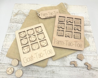 Goat Tac Toe Game: Farm Animal Tic-Tac-Toe DIY Paint Kit
