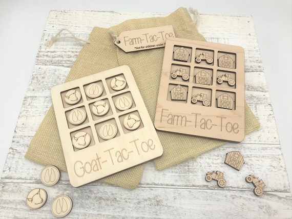 Goat Tac Toe Game: Farm Animal Tic-Tac-Toe DIY Paint Kit