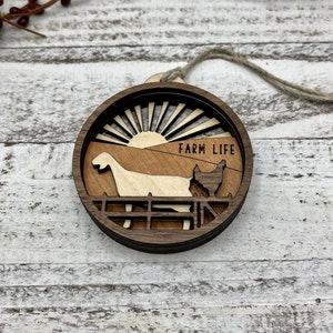 Hardwood Farm Life Goat Ornament - Choose Breed