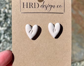 Hoofprint Heart Earrings: Handmade Polymer Clay Goat Jewelry