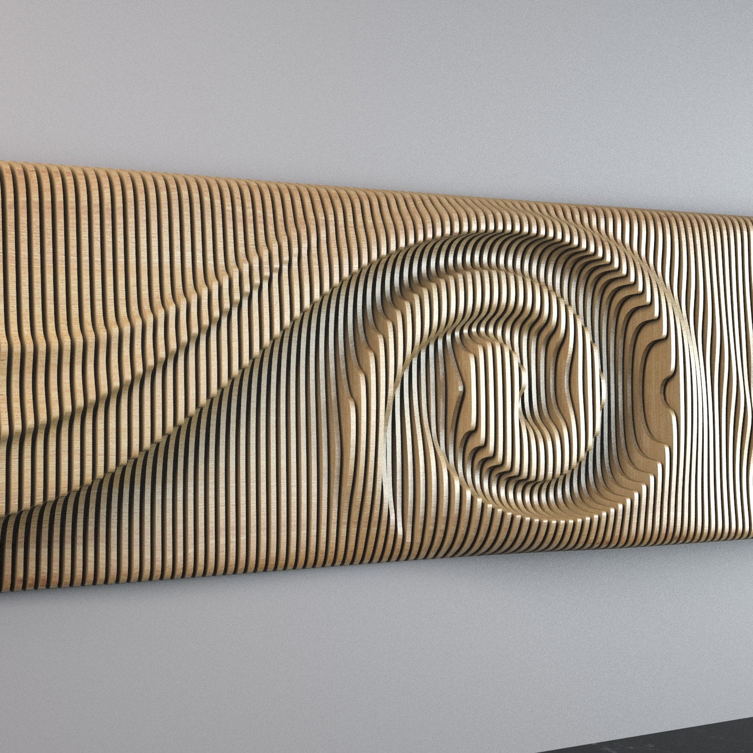 Parametric Wall Art The Wave CNC cutting file Etsy