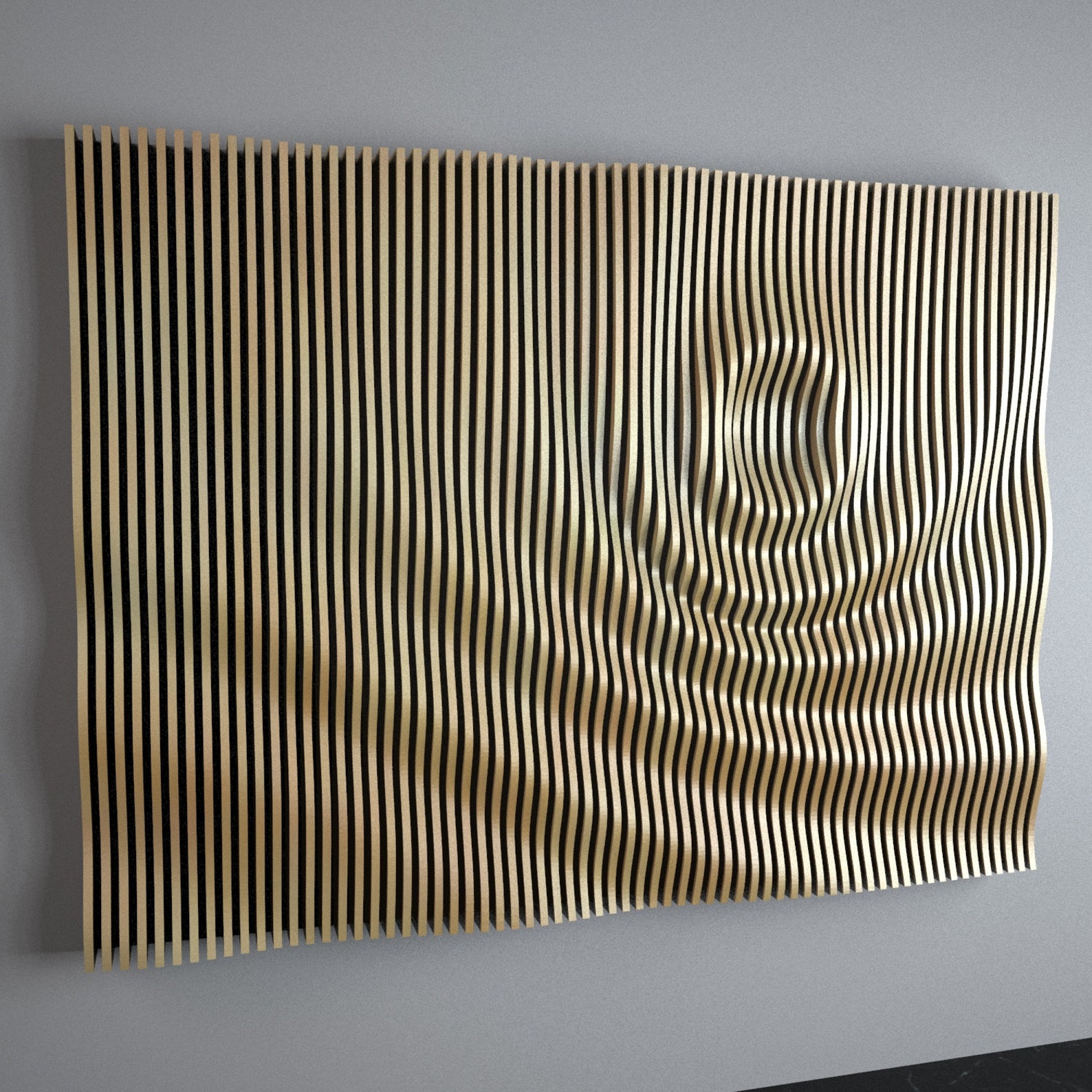 Parametric Wall Art The Waves CNC cutting file Etsy