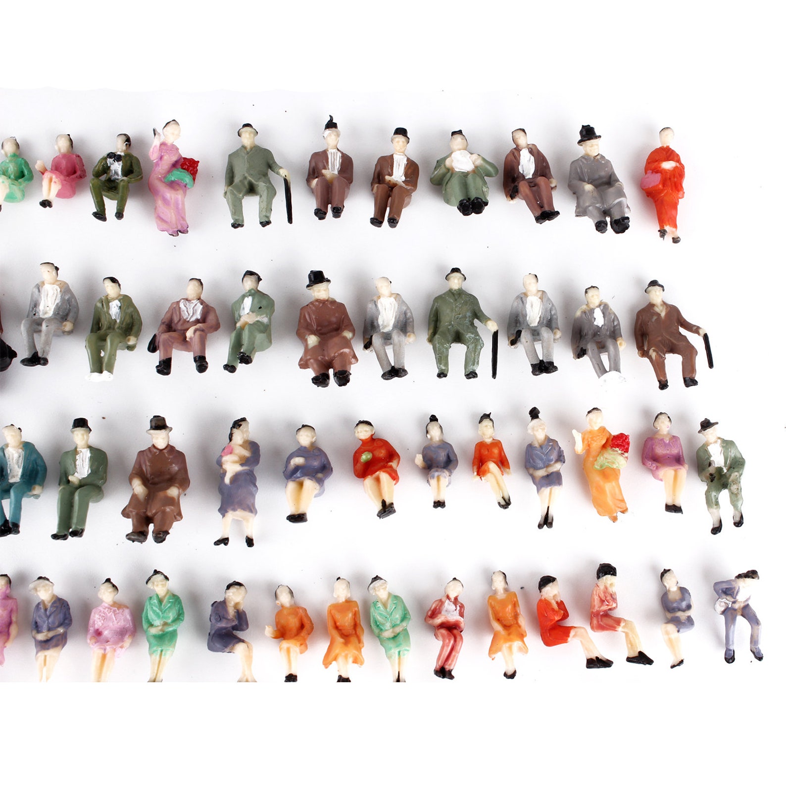 thumbnail image 2 of 60pcs HO Scale (1:87) Seated Passenger Figures - 30 Different Poses, Painted 2 of 6