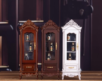 1:12 or 1/16 Dollhouse Display Cabinet,1/12 Miniature Cabinet Storage,Drinks Wine Cabinet,Cupboard Miniature Kitchen Pub Bar Furniture