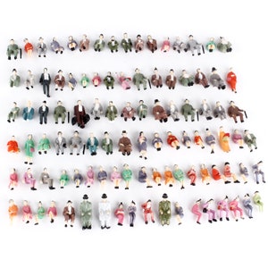 1:87 Scale HO Figures Miniature Model Train Accessories Plastic Sitting hand painted People 100pcs