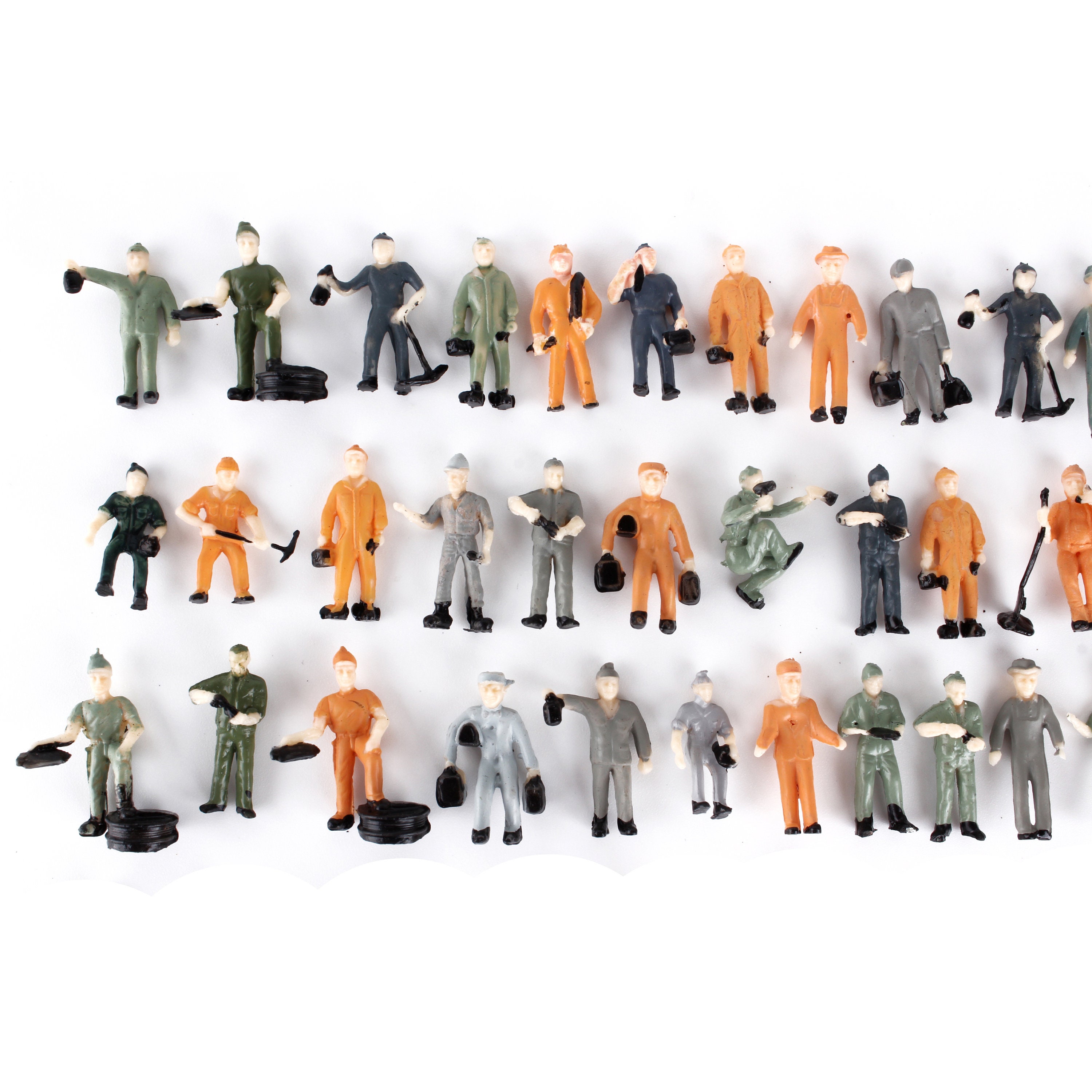 100PCS Gauge H0 1:87 Scale Model Train Workers HO Figures Miniature ...