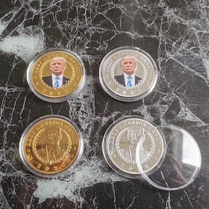 【４枚】　銀貨　シルバー　ドナルド　トランプ Trump silver coin - Etsy 日本