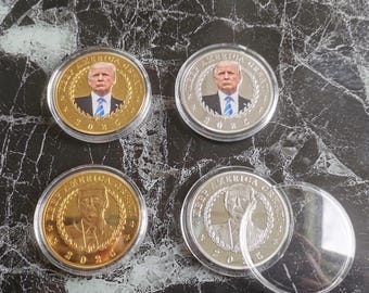Set di 2 monete commemorative di Donald Trump - Oro e Argento - Monete commemorative - Souvenir MAGA 2025 - Moneta da collezione Keep America Great 2025 di Trump