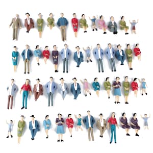 Sitting and Standing Mixed 1:32 Scale Model Train Accessories Figures Human People 1 Gauge Miniatures 50pcs