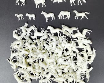50 pezzi o 100 pezzi in scala 1:87 di cavalli bianchi HO Modelli di treni Accessori Miniature Animali da fattoria Modelli Giocattoli Paesaggio Giardino Scenario Diorama