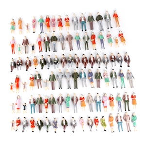 100pcs Miniature 1:32 Scale 1 Gauge Model Train Sitting and Standing Mixed Painted Figures Human People Miniatures Accessories