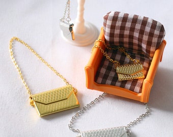 Miniature Doll Purse Set: Gold & Silver Alloy Handbags, 1/6 or 1/12 Scale (2PCS)