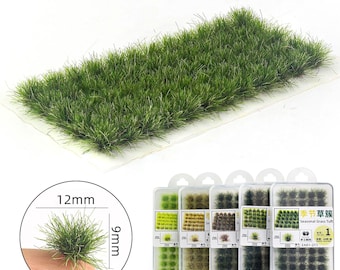 Model Train Seasonal Grass Tufts for Model Railway Diorama Scenery, Mini Grass Patches for Scale Model Scenes, 1 Box -Set of 60 Tufts