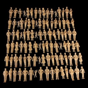 100pcs Miniature 1:24 G Gauge Unpainted Skin Color Plastic only Standing Figures Architecture Model Train Accessory for Landscape