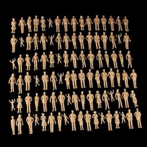 100pcs Miniature 1:32 Gauge 1 Scale unpainted Skin Color Plastic only Standing Figures Architecture Model Train Accessory for Landscape